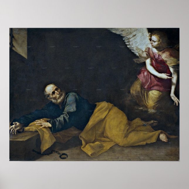 Poster La libération de Saint Pierre par Jusepe de Ribera (Devant)
