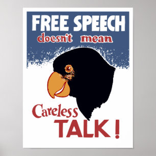 Poster La liberté d’expression ne signifie pas parler san