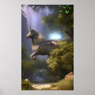 Poster La licorne - Ken Gage Surreal Art