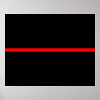 La ligne rouge mince symbolique sur le noir solide