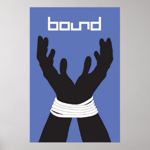 Poster La limite enregistre l'affiche attachée par mains