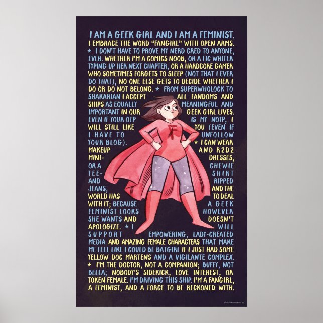 Poster La Litanie de la fille Geek pour le féminisme (Devant)
