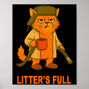 Poster La litière est pleine Humour félin amateur de chat