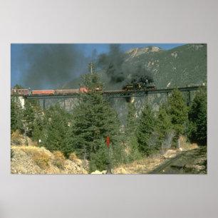 Poster La locomotive Shay no 14 traverse le chevalet de G