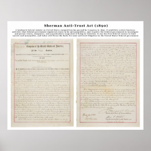Poster La Loi anti-trust de Sherman le 2 juillet 1890
