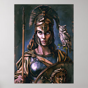 Poster "La loyauté farouche d'Athéna" Portrait coloré   