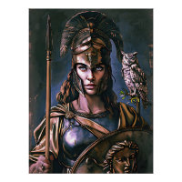 "La loyauté farouche d'Athéna" Portrait coloré   
