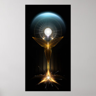 Poster La Lumière De L'Espoir Sur L'Art Fractal Des Ailes