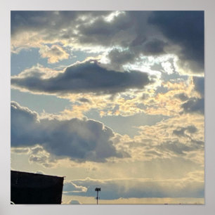 Poster La Lumière Du Soleil Pille À Travers Les Nuages