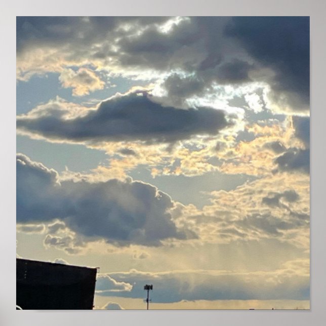 Poster La Lumière Du Soleil Pille À Travers Les Nuages (Devant)