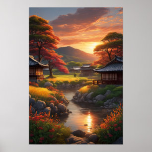 Poster La lumière pacifique de la campagne japonaise