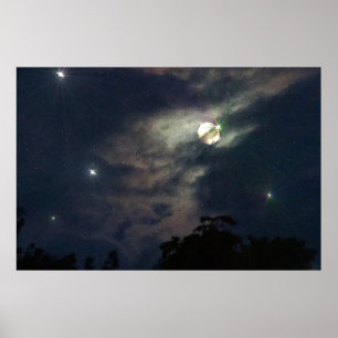 Poster La lune de ciel nocturne tient le premier rôle la