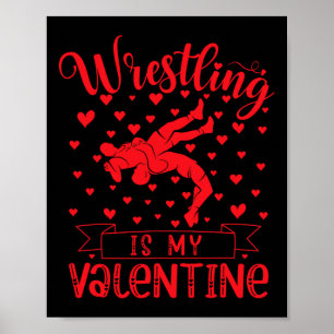 Poster La lutte est ma Saint Valentin Rouge amour Coeur V