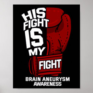 Poster La lutte est mon combat Cerveau Aneurysme soutien