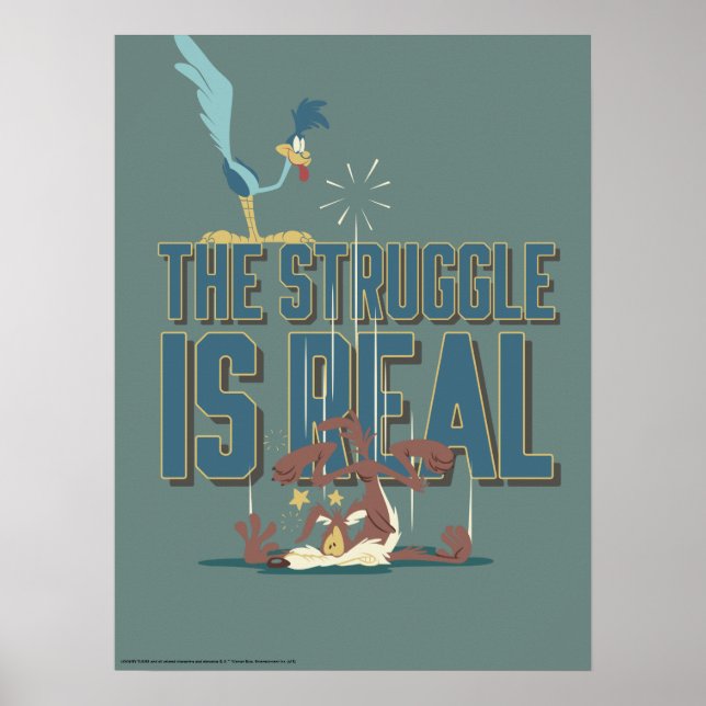 Poster La Lutte Est Réelle ROAD RUNNER™ & Wile E. Coyote (Devant)