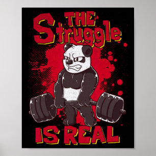 Poster La Lutte Est Véritable Panda Chemise Fitness Bodyb