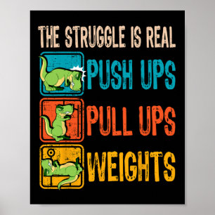 Poster La lutte est vraiment drôle T-rex Gym Work Out Fit