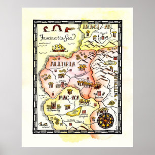 Poster La magie débarque l'affiche de carte d'imaginaire