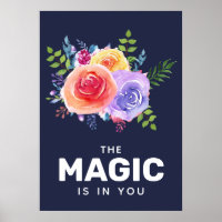 La magie est en vous Citer Aquarelle Floral Design