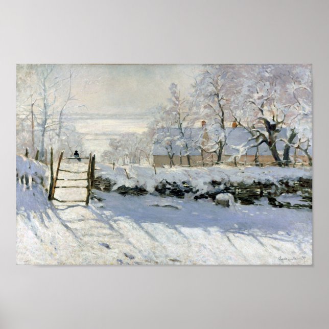 Poster La Magpie, Monet (Devant)