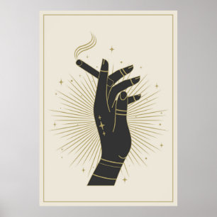 Poster La main de la femme tient la cigarette