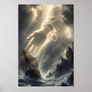Poster La main directrice de Dieu - Dans les mers déchaîn
