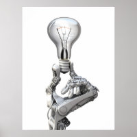 La main du robot avec une ampoule