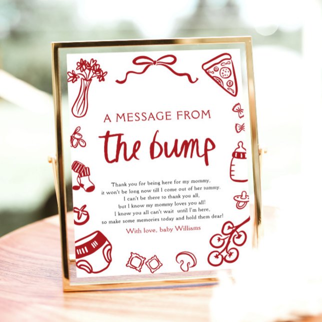 Poster La Main Italienne A Tiré Un Message Du Signe Bump (Italian Hand Drawn A Message From The Bump Sign)