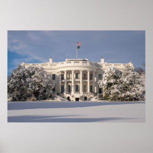 Poster La Maison Blanche en hiver