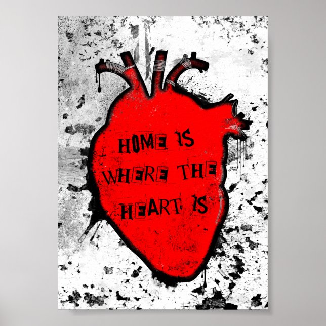 Poster la maison est où se trouve le coeur anatomique (Devant)