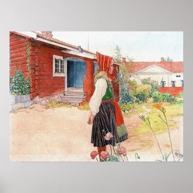 Poster La maison Falun En Suède par Carl Larsson (Devant)