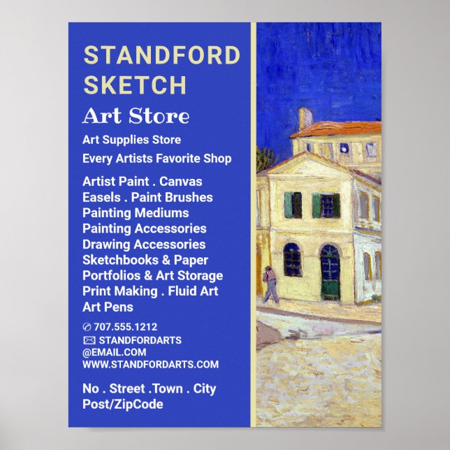 Poster La Maison Jaune De Van Gogh, Boutique De Articles  (Devant)