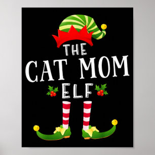Poster La Maman Chat Elf Noël Pyjama Assorti Hommes Femme