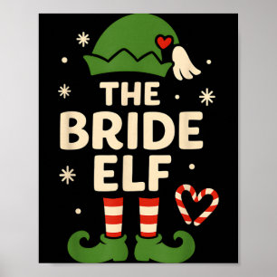 Poster La mariée elfe Noël Xmas drôle jeune mariée