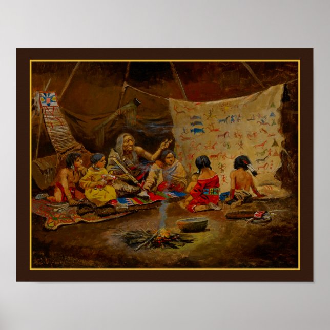 Poster "La maternelle" de Charles Marion Russell 1900 (Devant)