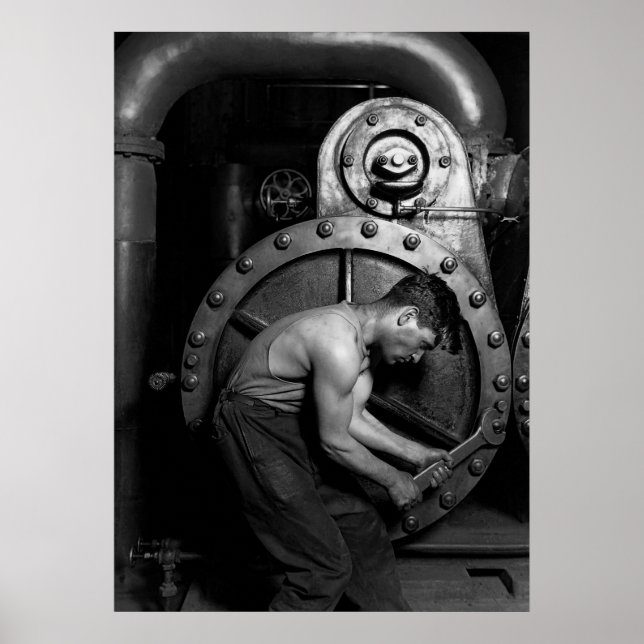 POSTER LA MÉCANIQUE DE LA POWERHOUSE - 1920 - LEWIS HINE (Devant)