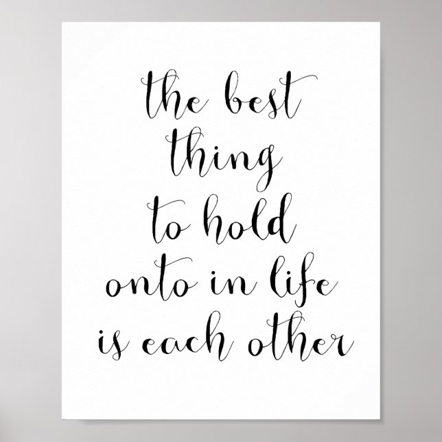 Poster La meilleure chose à retenir dans la vie est l'aut (Devant)