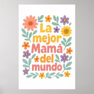 Poster La Meilleure Maman Du Monde Floral Coloré
