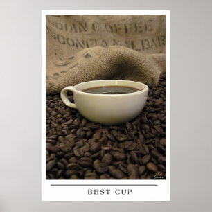 Poster La meilleure tasse - envoyez l'art de café