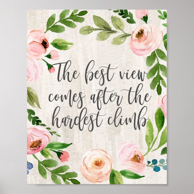 Poster La Meilleure Vue Arrive Après La Montée La Plus Di (Devant)