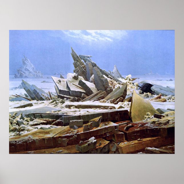 Poster La mer de glace, Caspar David Friedrich (Devant)