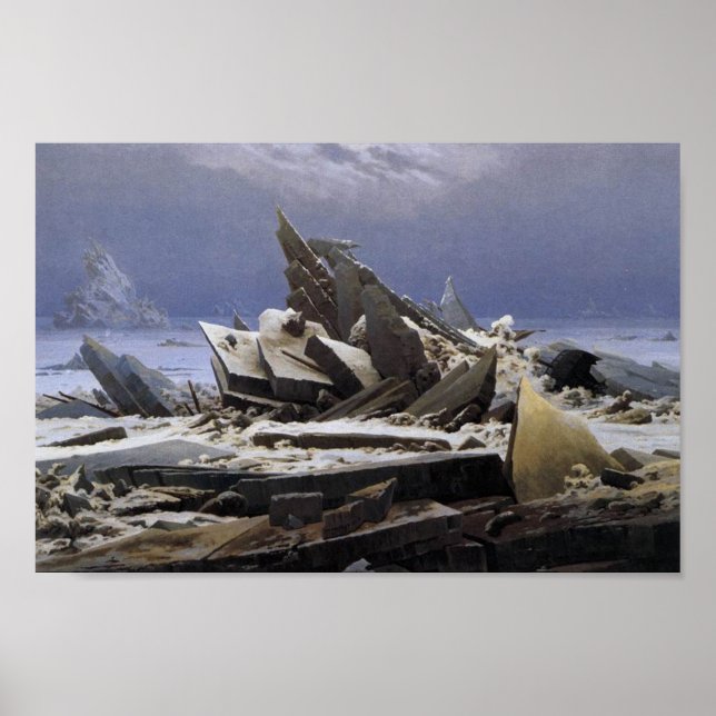 Poster La mer des glaces par Caspar David Friedrich (Devant)