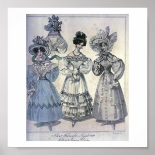 Poster La mode vintage 1800's des femmes