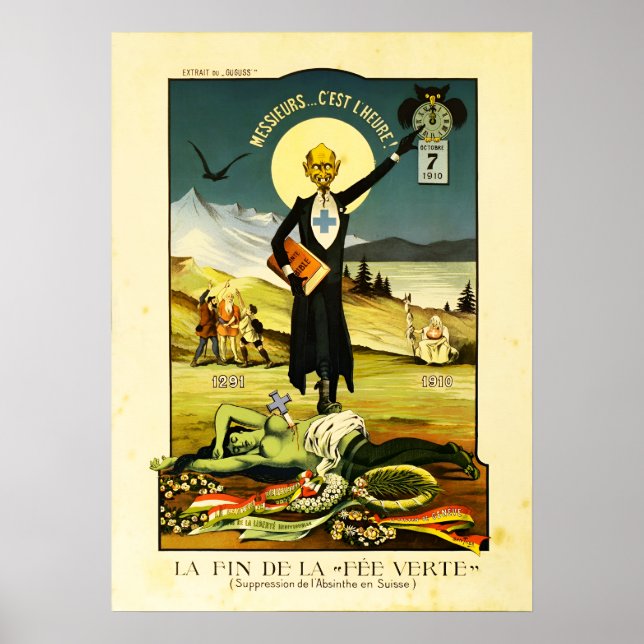 Poster "La mort de la fée verte", Absinthe (Devant)
