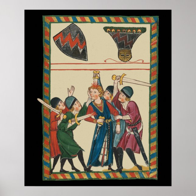 Poster La Mort De Reinmar von Brennenberg Art Médiéval (Devant)