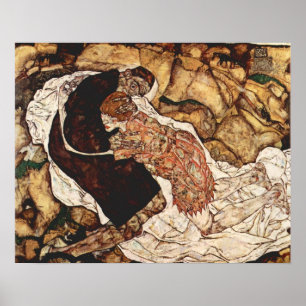 Poster La mort et le fou par Egon Schiele