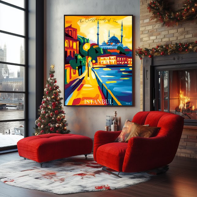 Poster La Mosquée Bleue d'Istanbul dans le style Abstrait (Créateur téléchargé)