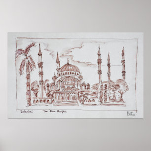 Poster La Mosquée Bleue  Istanbul, Turquie