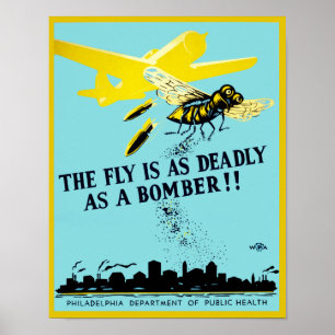 Poster La mouche est aussi mortelle comme bombardier