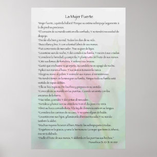 Poster La Mujer Fuerte — Proverbios 31:10-31 Cartel